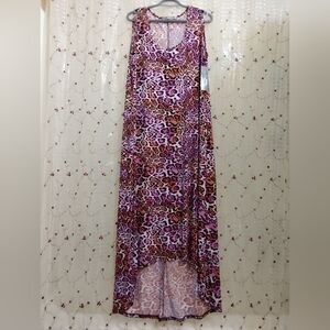 NWT NY Collection maxi High  low Dress leopard print